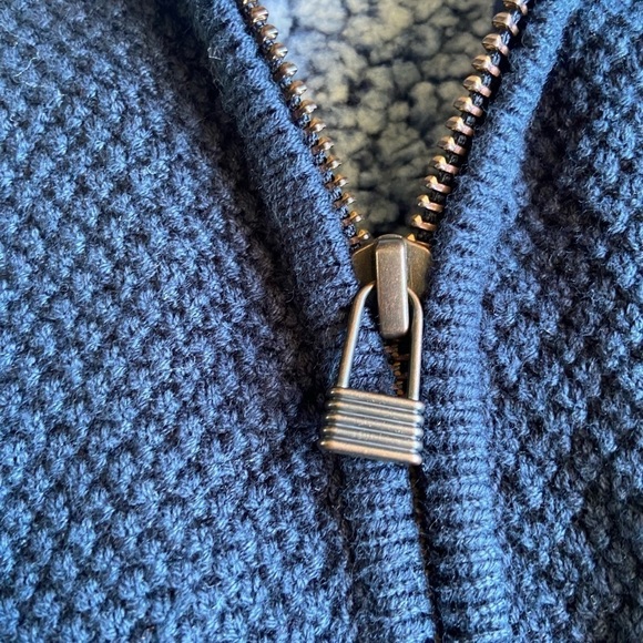 Carbon 2 Cobalt Men's Sweater Cardigan Sherpa Lined Hoodie Pockets Full Zip L - Picture 13 of 13